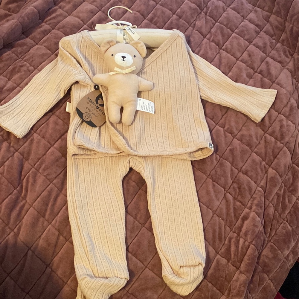 Rabbit + bear baby outfit